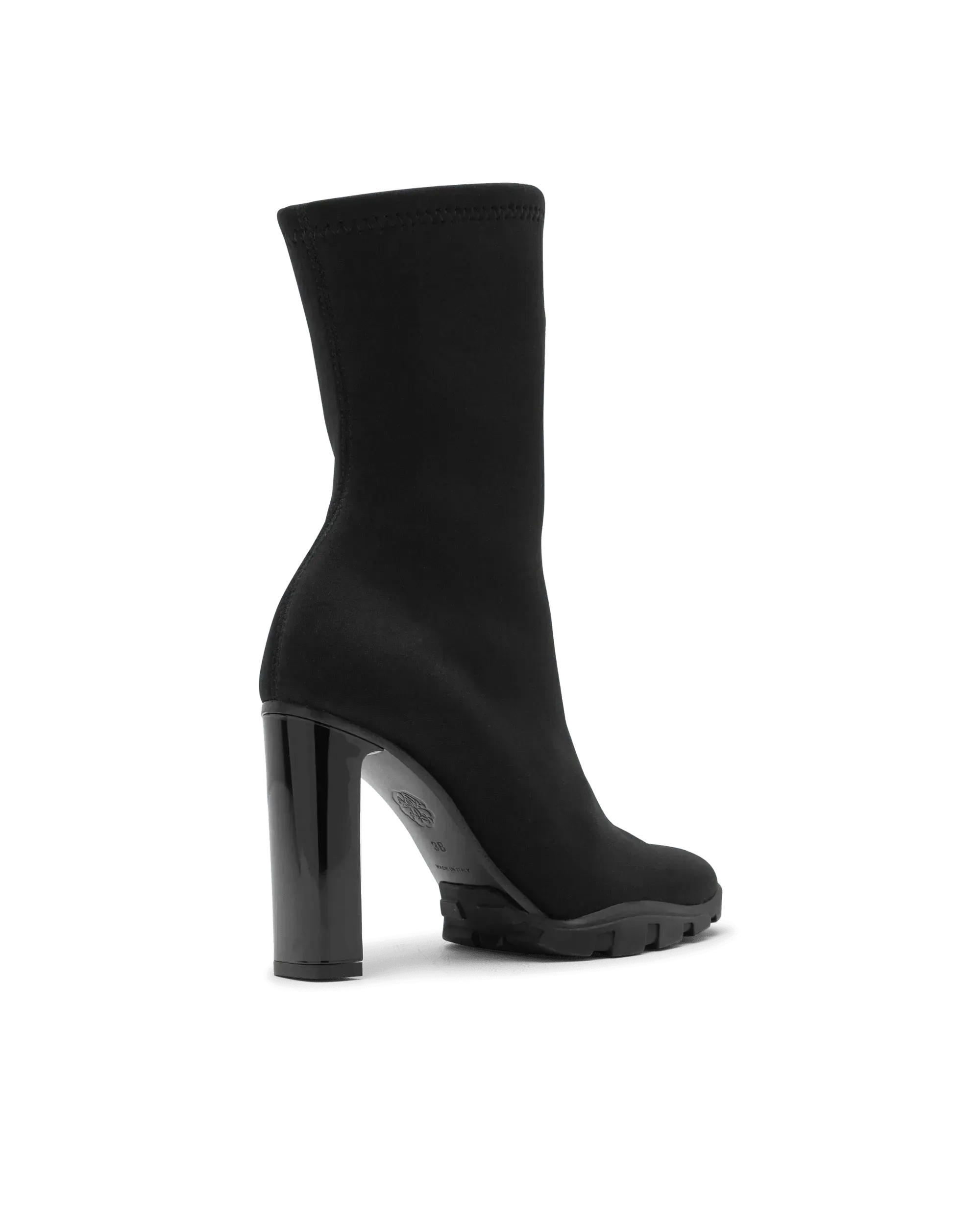 Alexander Mcqueen Shoes Women Front Zip Scuba Fabric Boots