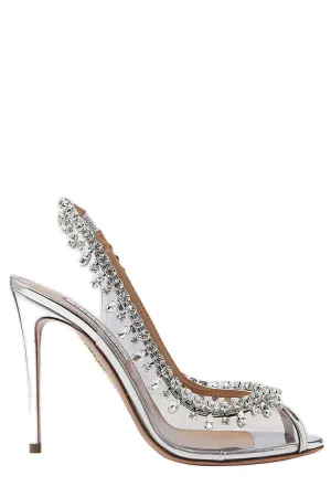 Aquazzura Temptation Embellished Slingback Sandals