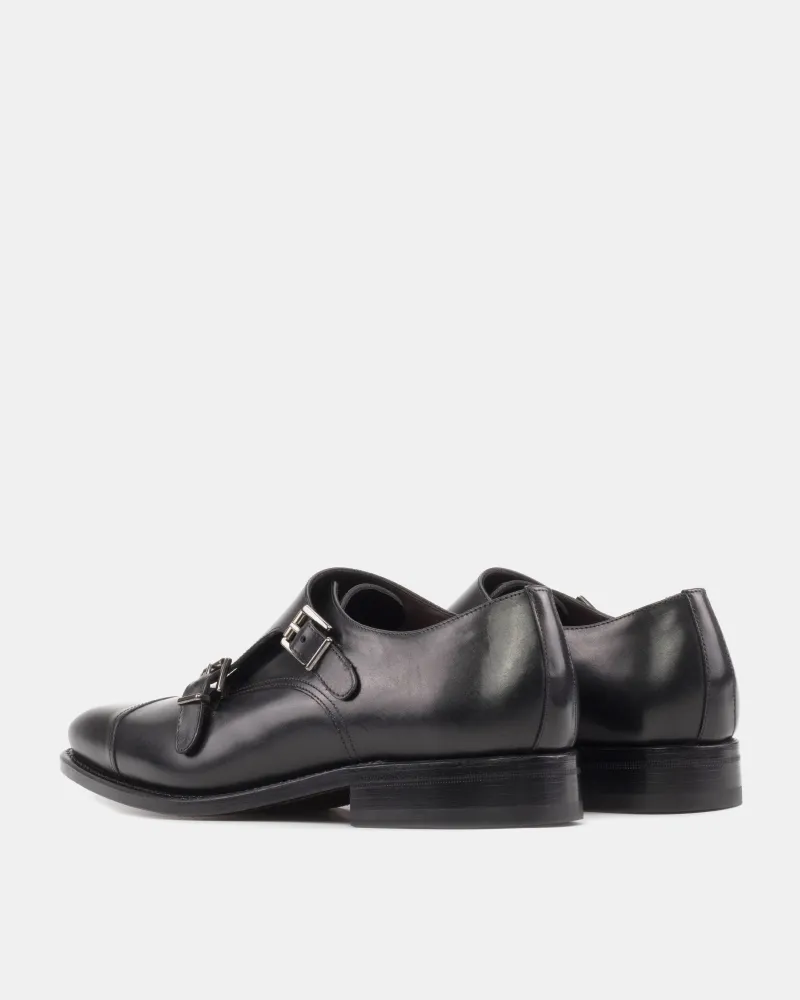 Black Double Monk Strap