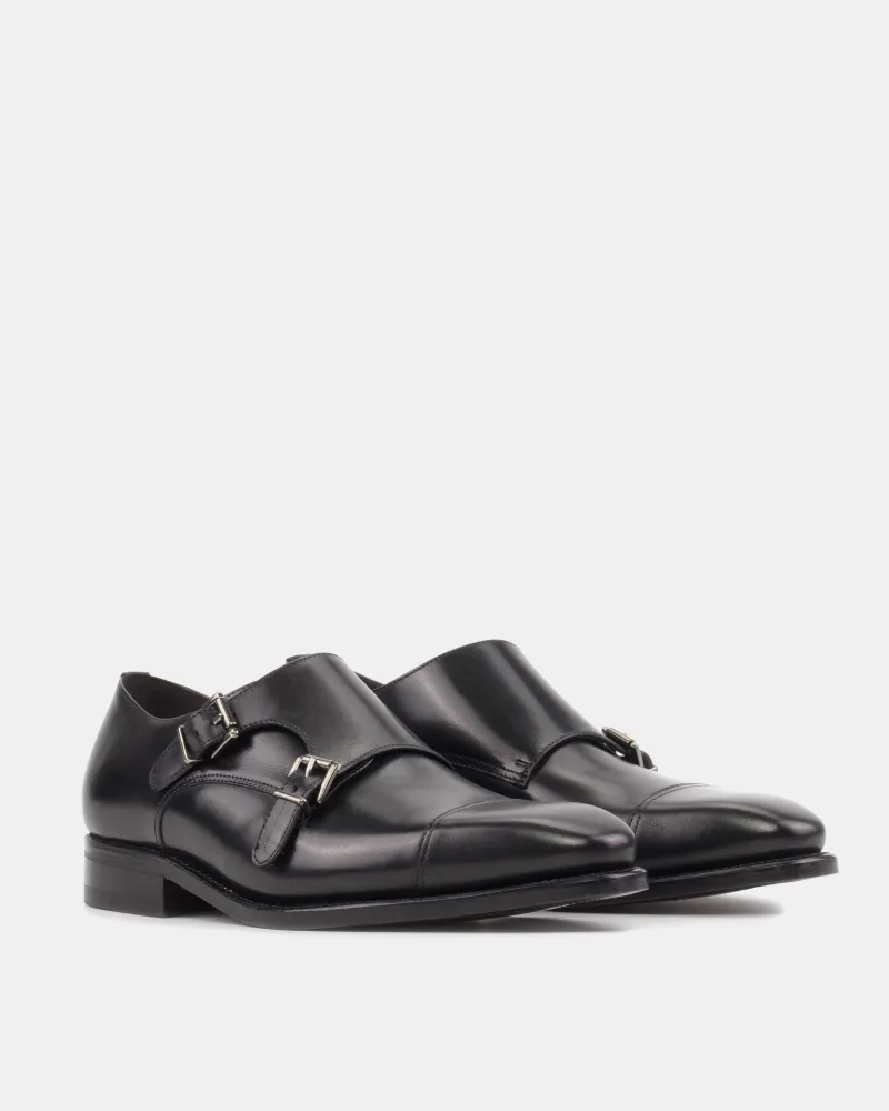 Black Double Monk Strap