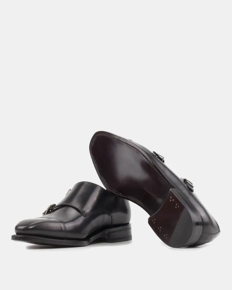 Black Double Monk Strap