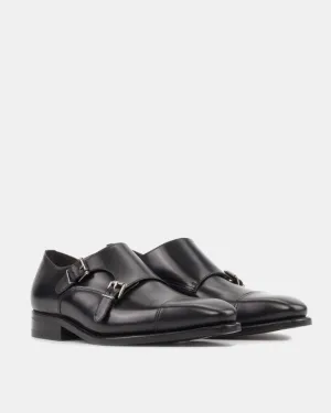 Black Double Monk Strap