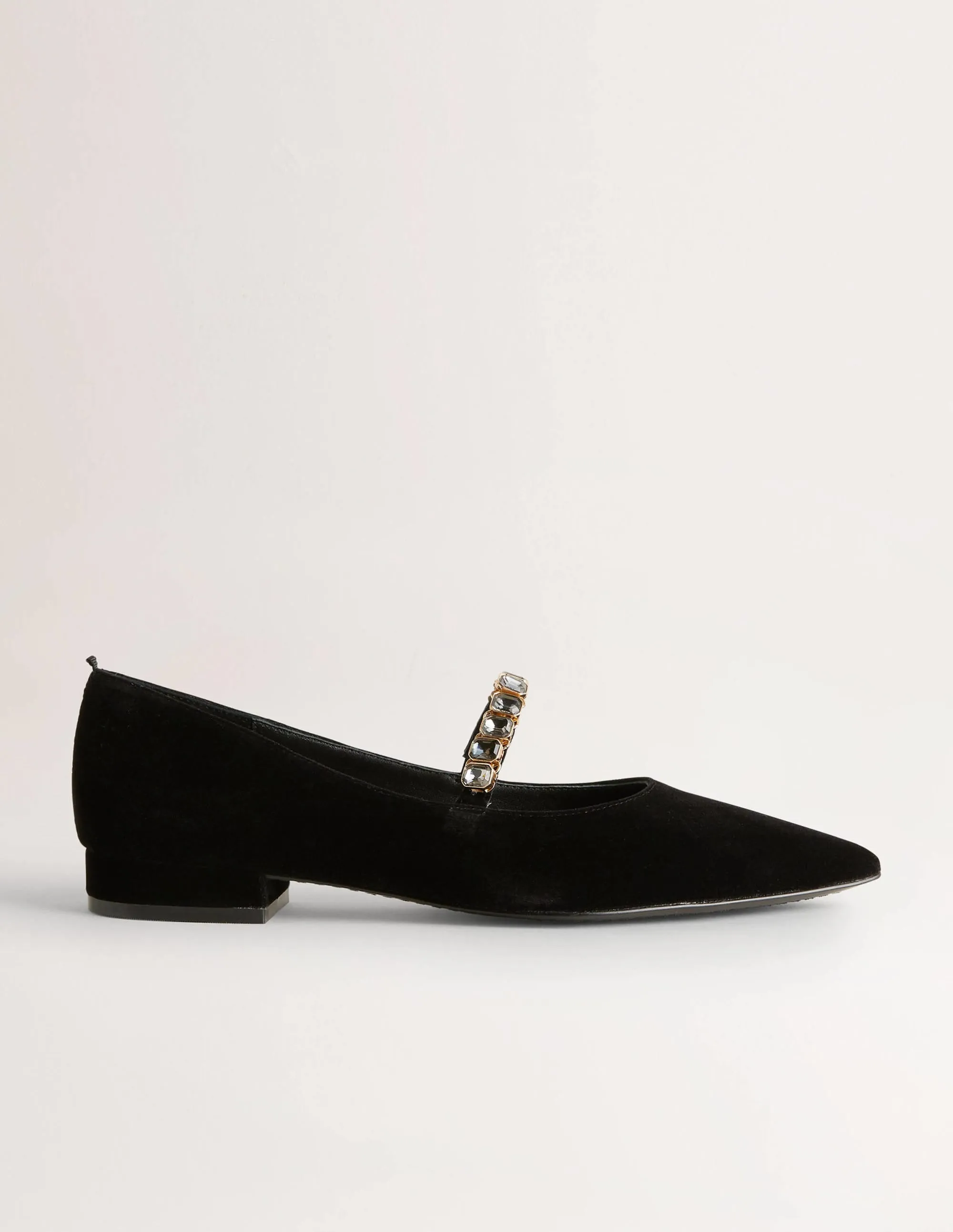 Crystal Strap Mary Jane Shoes-Black