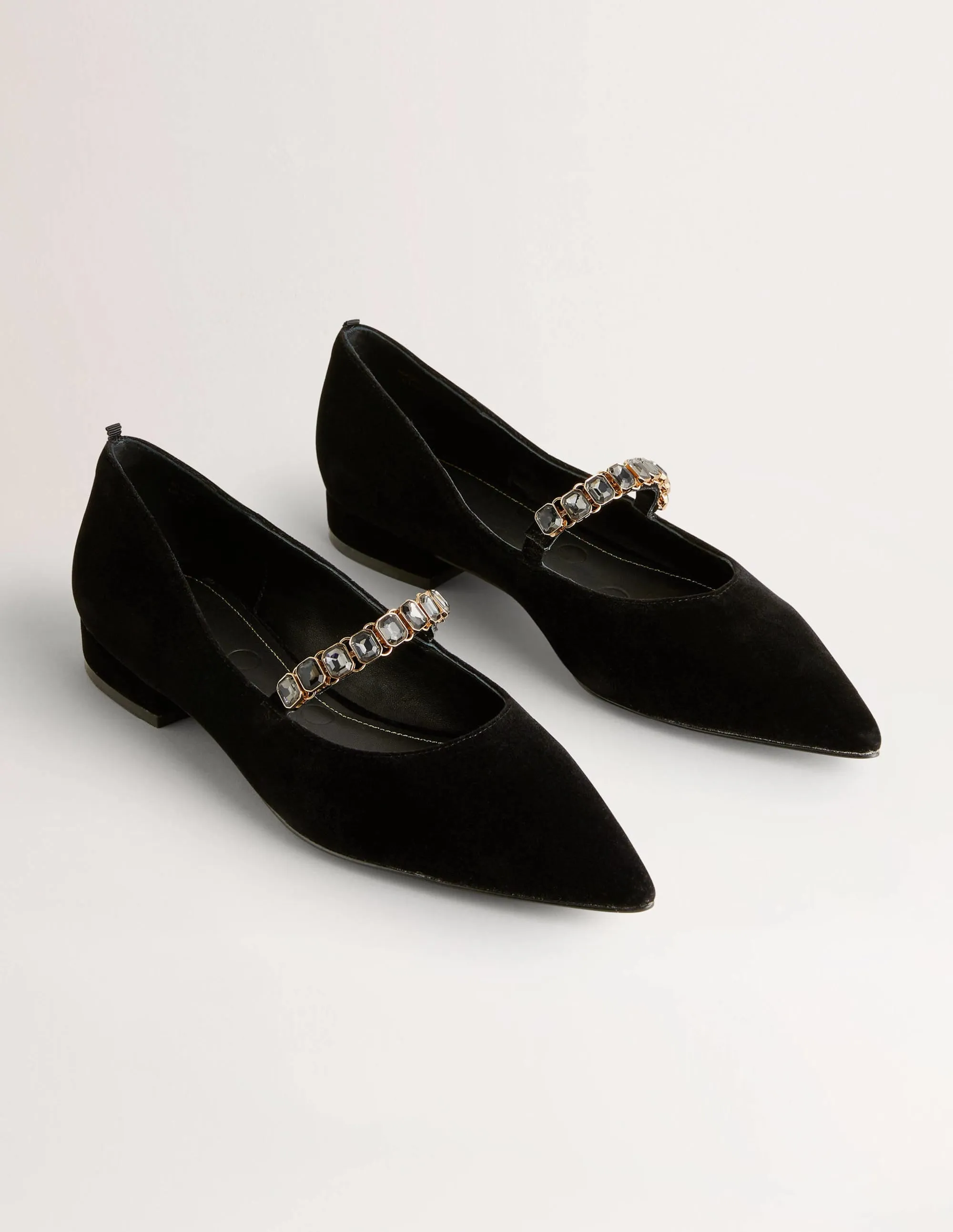 Crystal Strap Mary Jane Shoes-Black