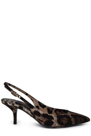 Dolce & Gabbana Leopard Printed Slingback Pumps