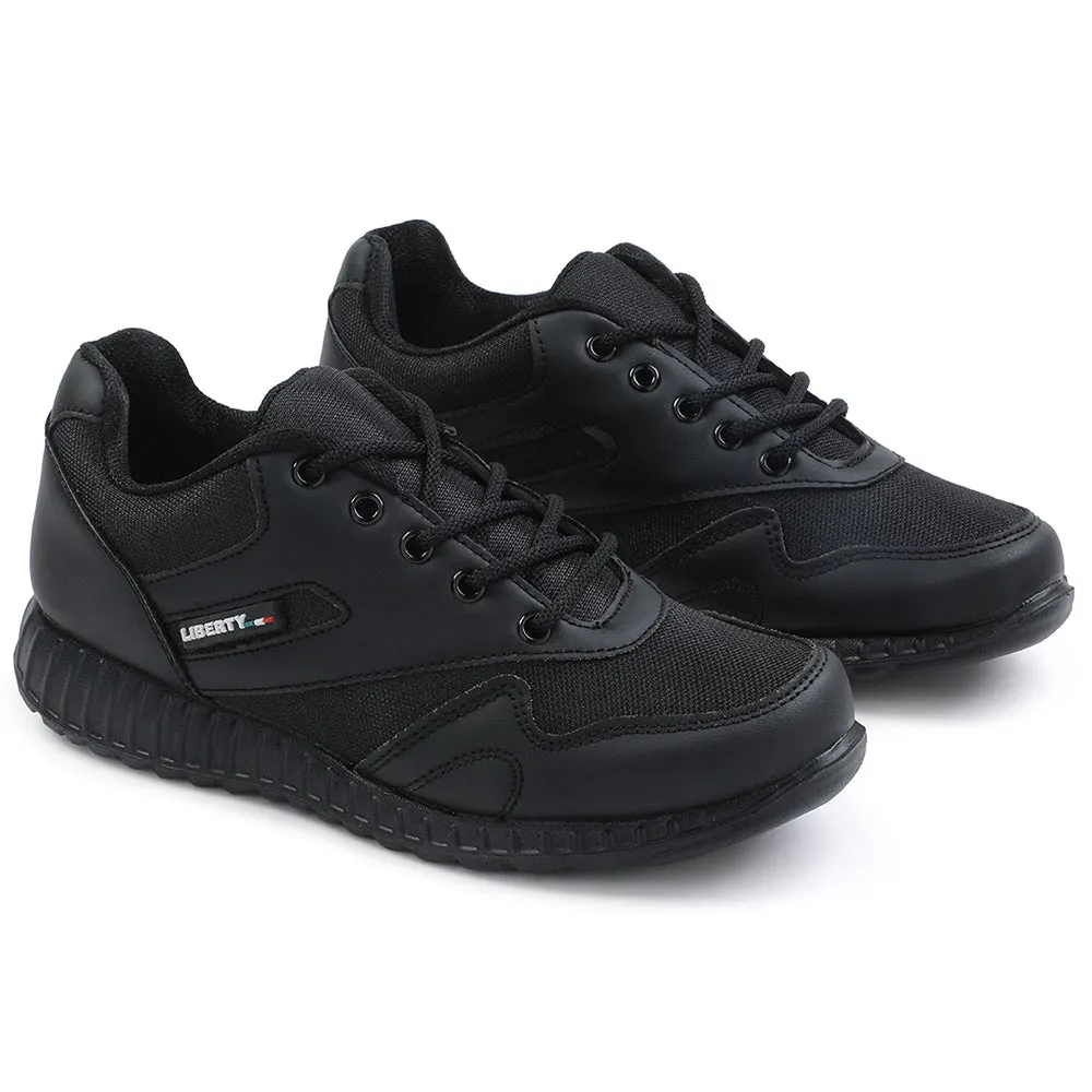 Force 10 Black Lacing Uniform School Shoes For Kids 9906-90GN By Liberty