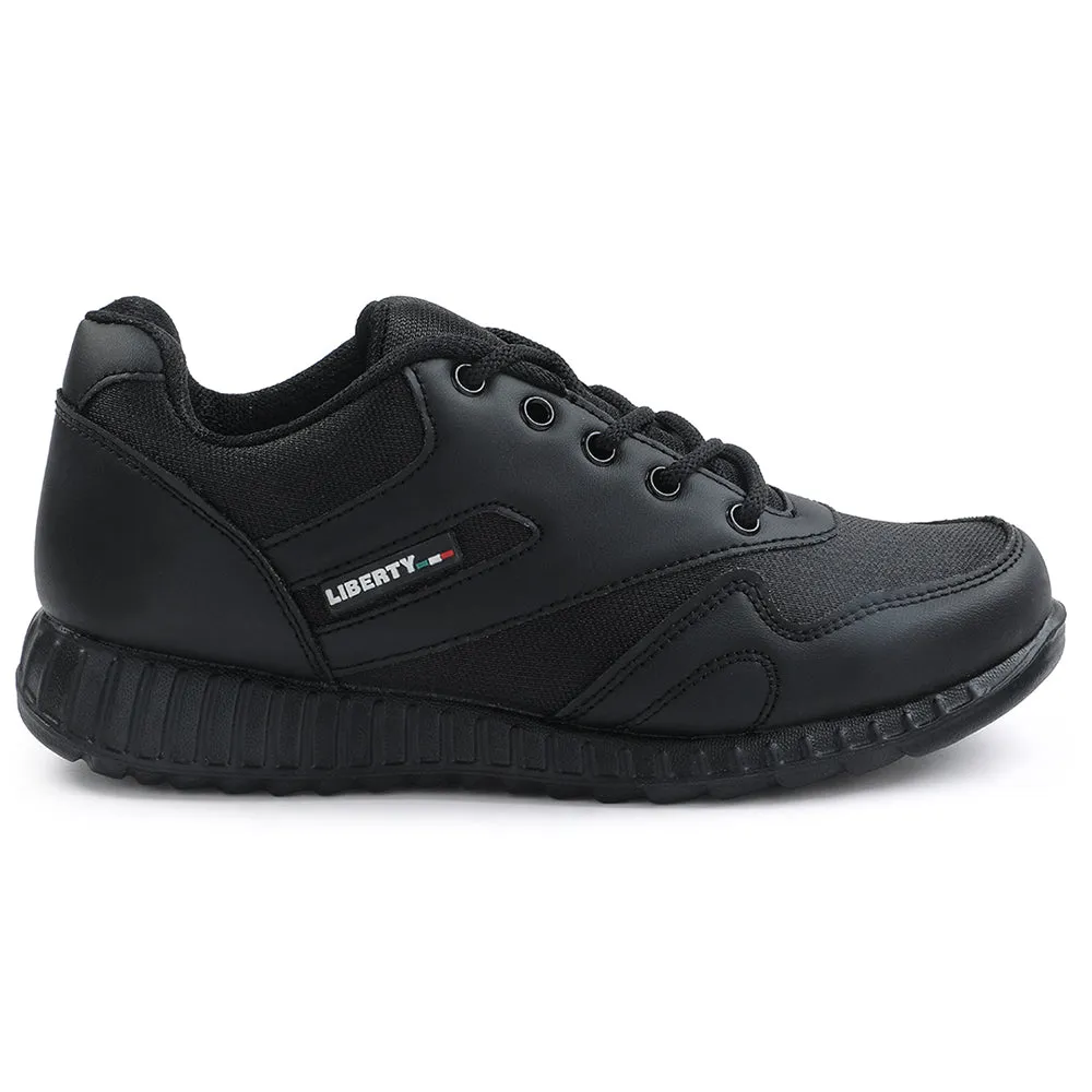 Force 10 Black Lacing Uniform School Shoes For Kids 9906-90GN By Liberty