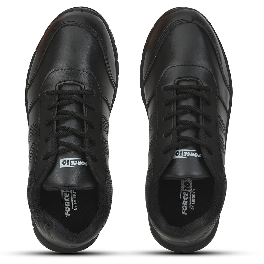 Force 10 Black Lacing Uniform School Shoes For Kids GOLA-SCHL By Liberty