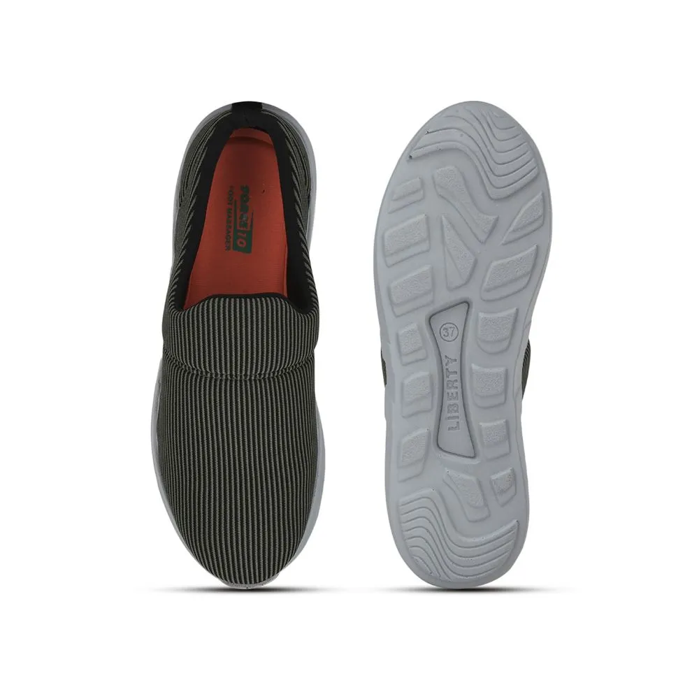 Force 10 Non Lacing Green Casual Slip on Shoes For Women AVILA-45 By Liberty