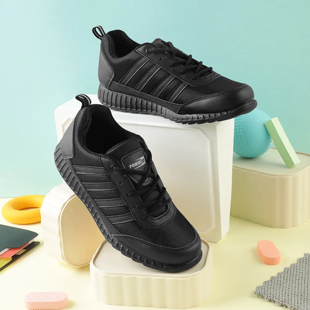 Force10 Black Lacing Uniform School Shoes For Kids 9906-90SL By Liberty