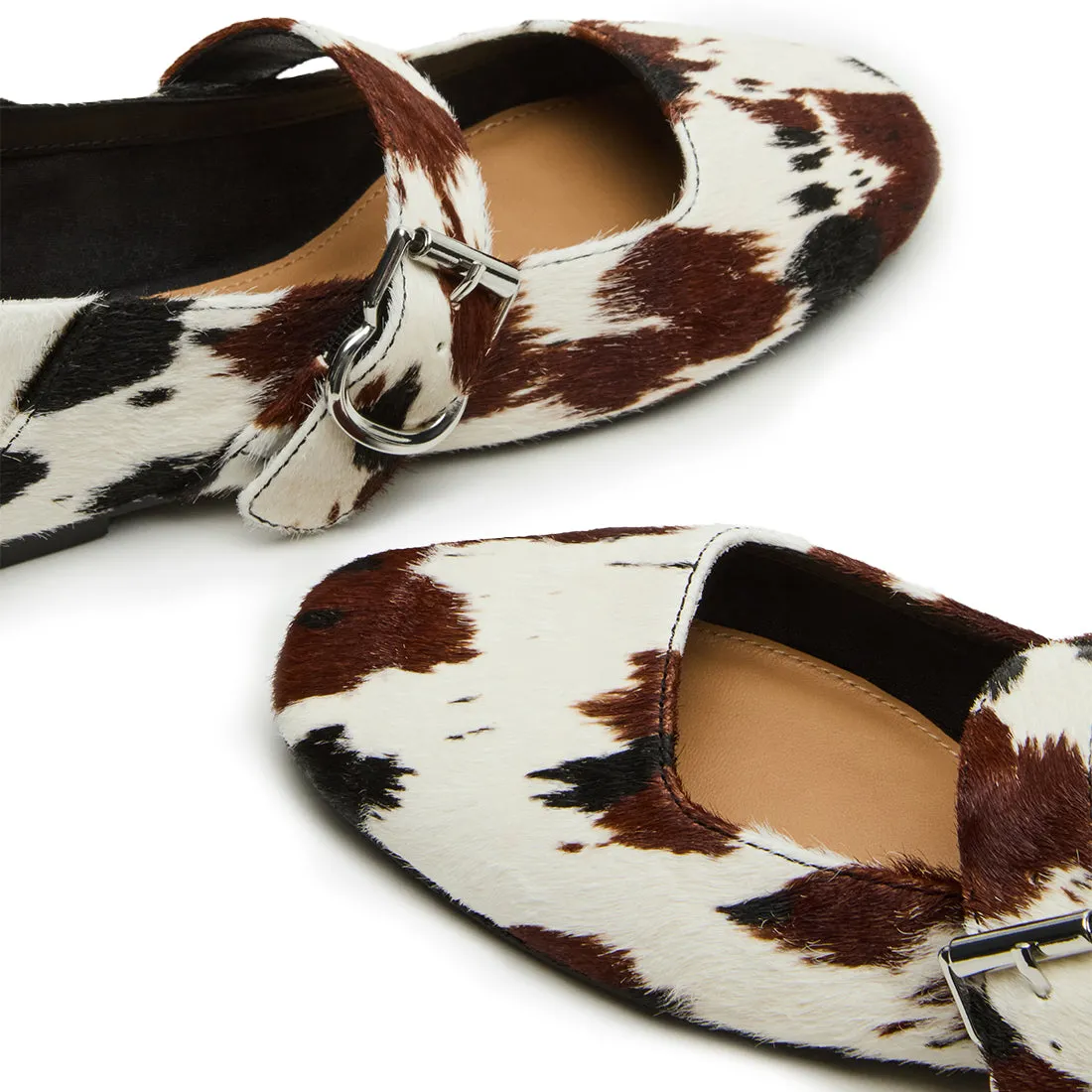 Jenni-C Flat Shoe TAN / WHITE PONY