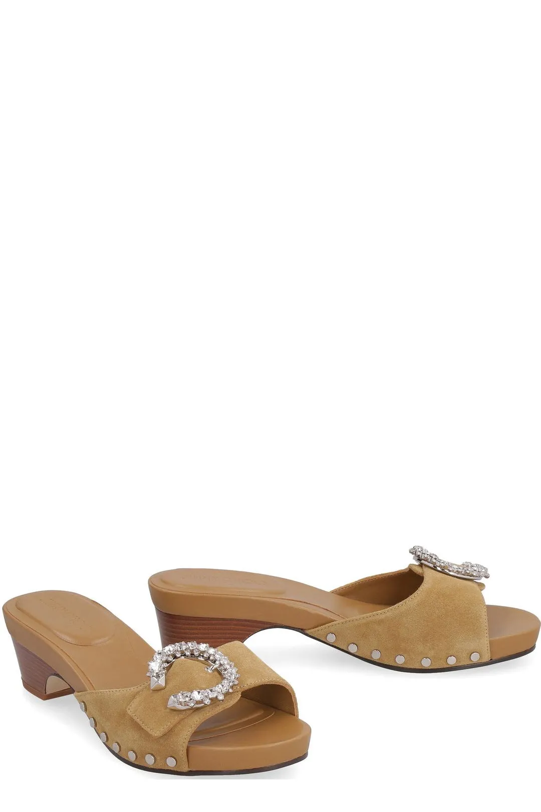 Jimmy Choo Arlia 45 Buckle Embellished Clogs