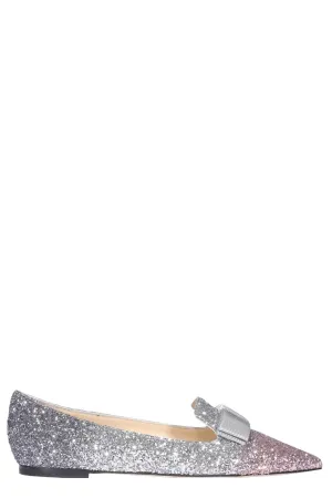 Jimmy Choo Gala Glittered Ballerina Flats