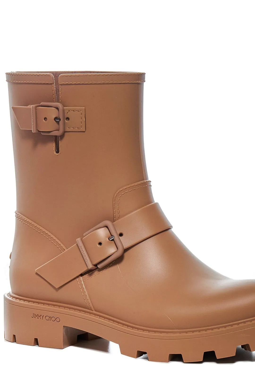 Jimmy Choo Yael Flat Buckle-Detailed Rain Boots