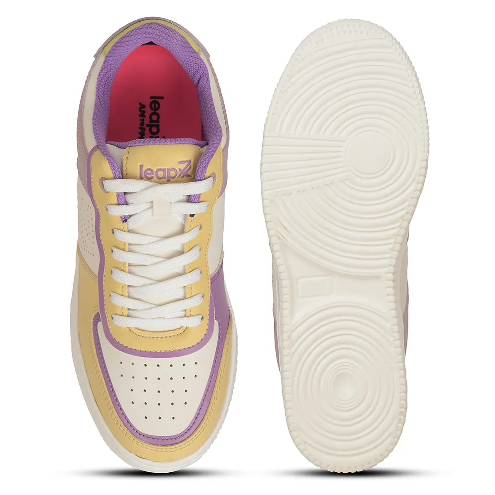 Leap7x Beige Casual Lacing Sneakers For Women SNOOKIS-L1 By Liberty