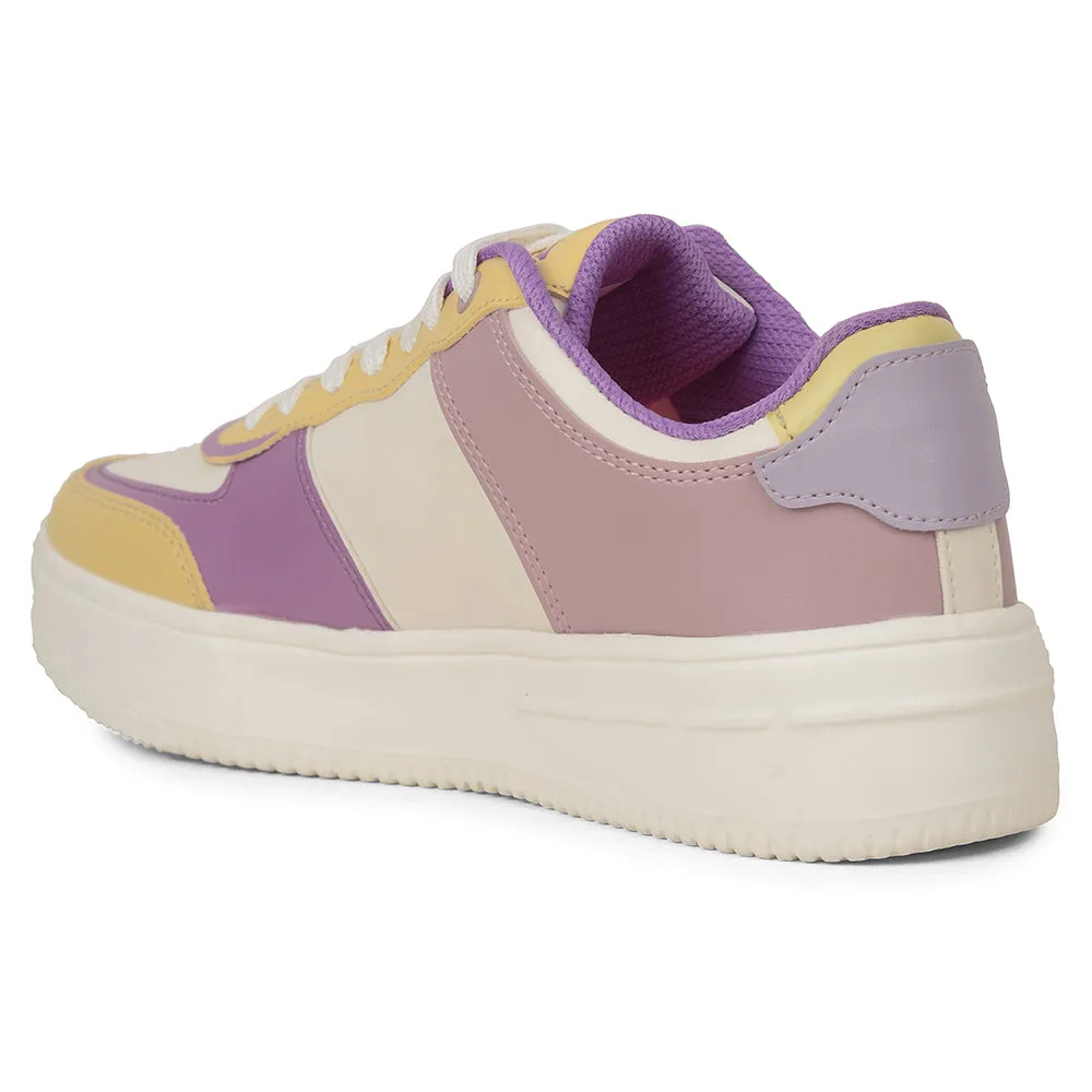 Leap7x Beige Casual Lacing Sneakers For Women SNOOKIS-L1 By Liberty