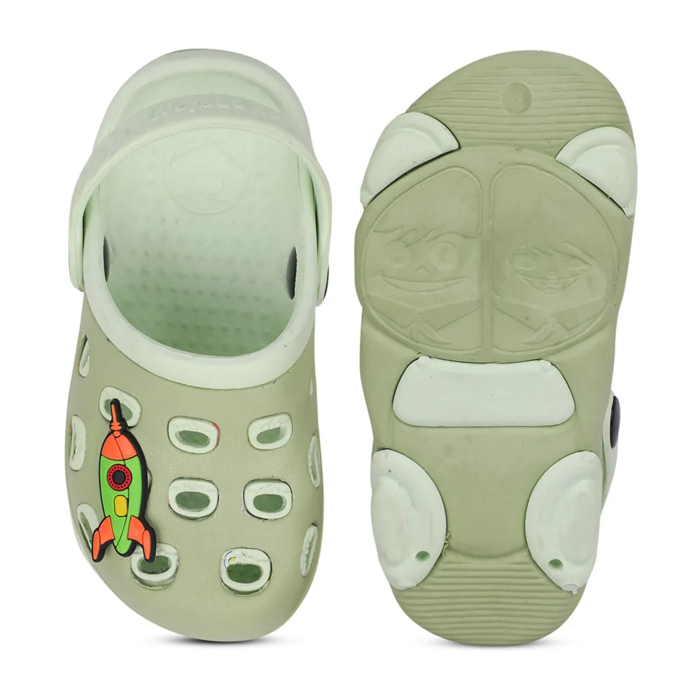 Lucy & Luke Green Casual Slingback Clogs For Kids LPMXT-823 By Liberty
