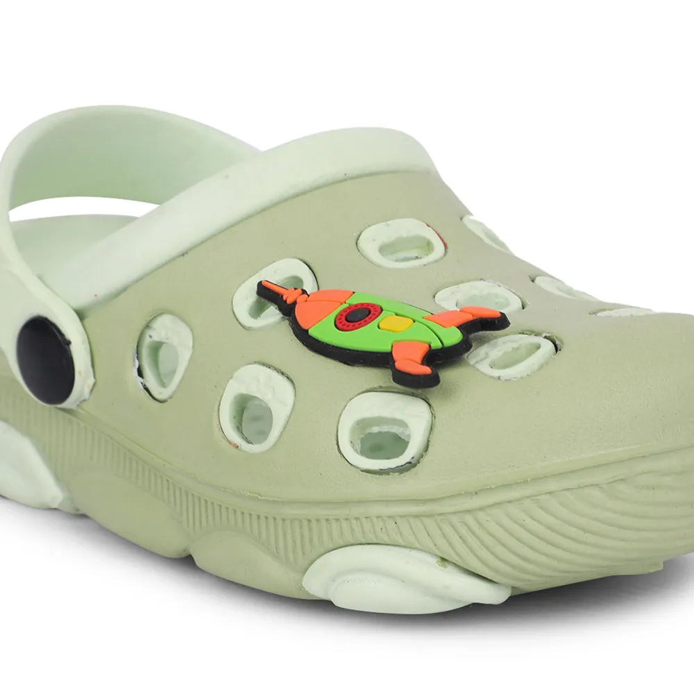 Lucy & Luke Green Casual Slingback Clogs For Kids LPMXT-823 By Liberty