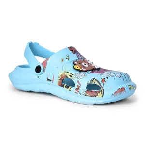 Lucy & Luke Sky Blue Casual Sling Back Clogs For Kids ALEX-10E By Liberty