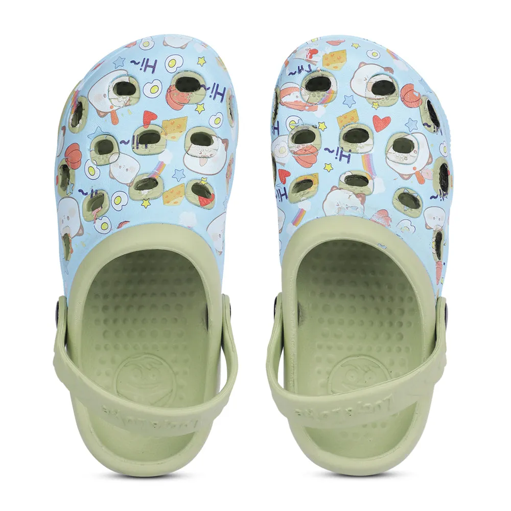 Lucy&Luke Sky Blue Casual Sling Back Clogs For Kids LPMXT-820 By Liberty