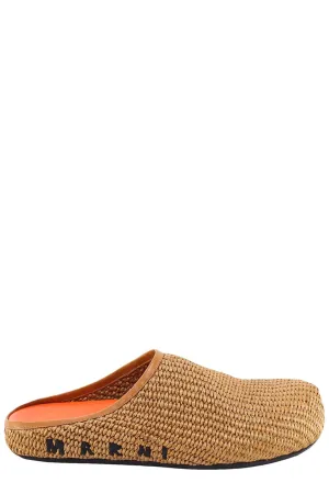 Marni Logo Embroidered Round Toe Mules