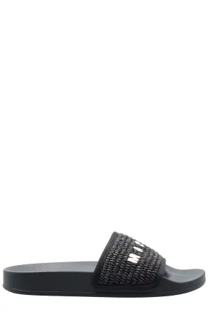 Marni Logo Embroidered Slip-On Slides