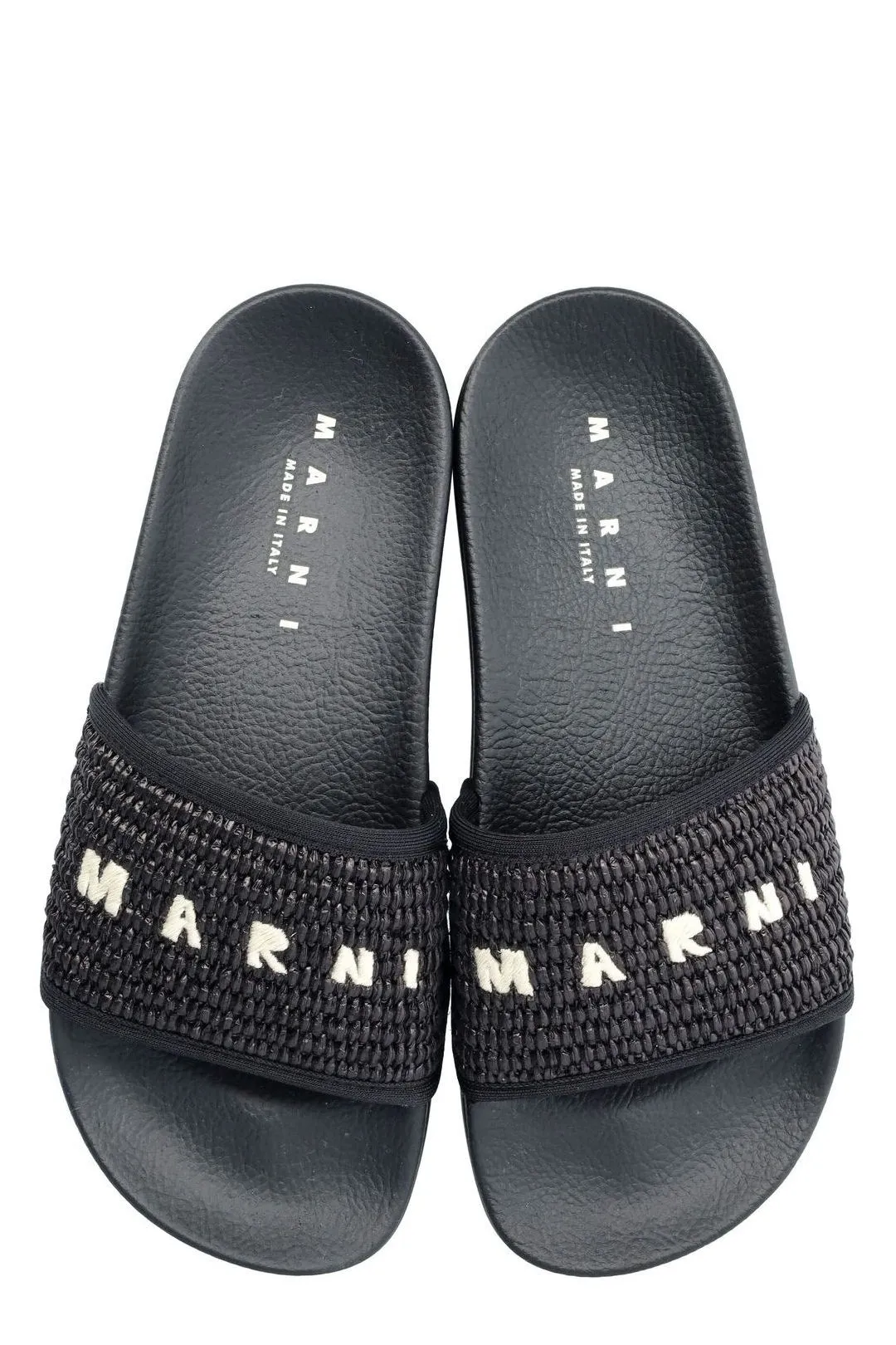 Marni Logo Embroidered Slip-On Slides