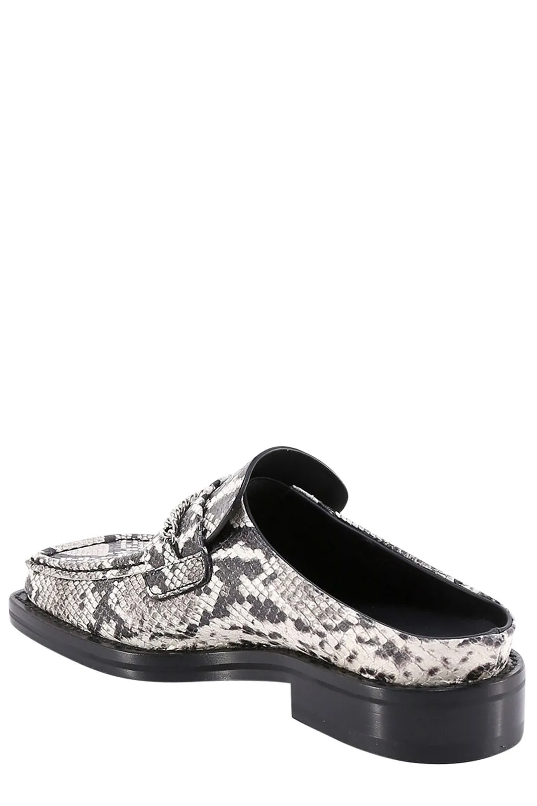 Martine Rose Squared-Toe Chain Detail Flat Mules