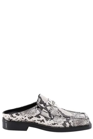 Martine Rose Squared-Toe Chain Detail Flat Mules
