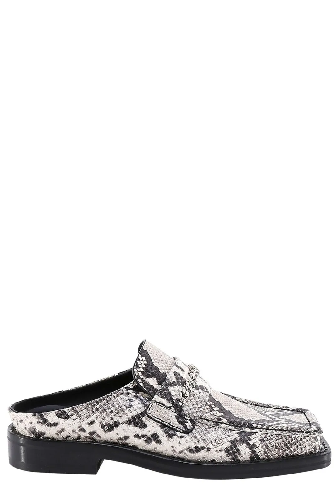 Martine Rose Squared-Toe Chain Detail Flat Mules