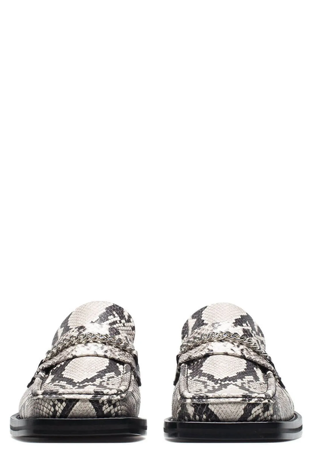 Martine Rose Squared-Toe Chain Detail Flat Mules