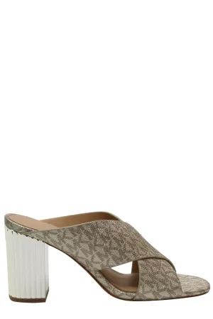 Michael Michael Kors Porter Monogram Crossover Strap Mules