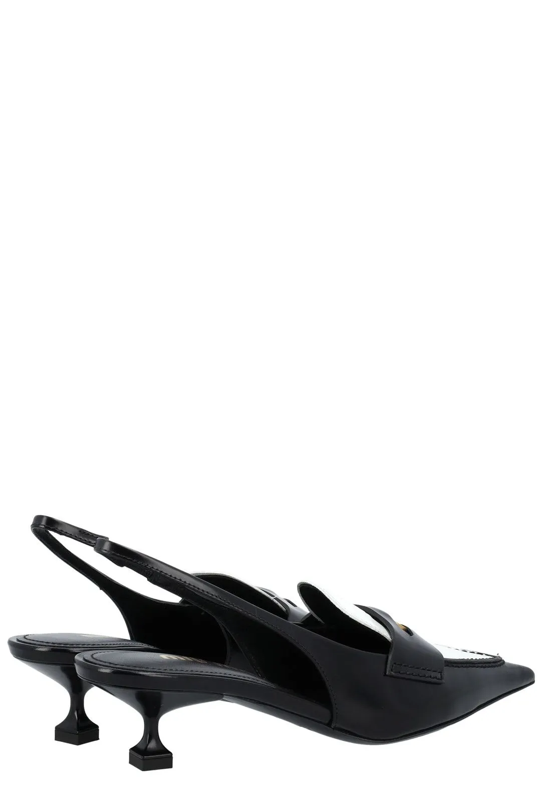 Miu Miu Logo Plaque Slingback Pumps