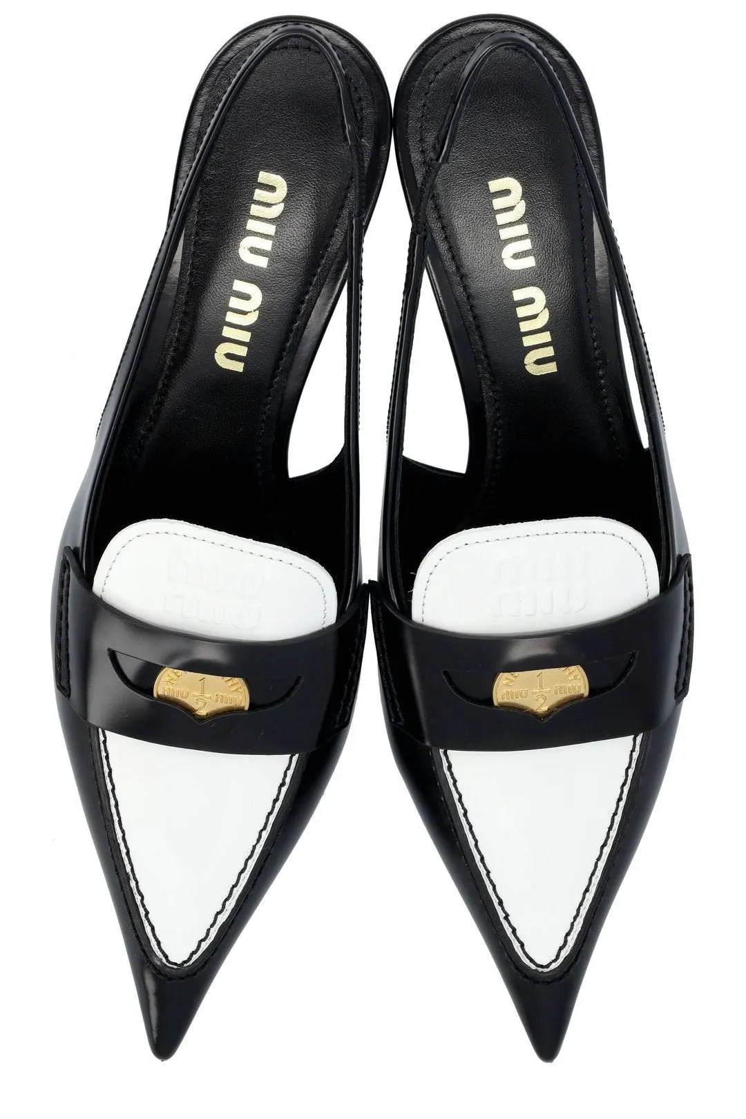 Miu Miu Logo Plaque Slingback Pumps