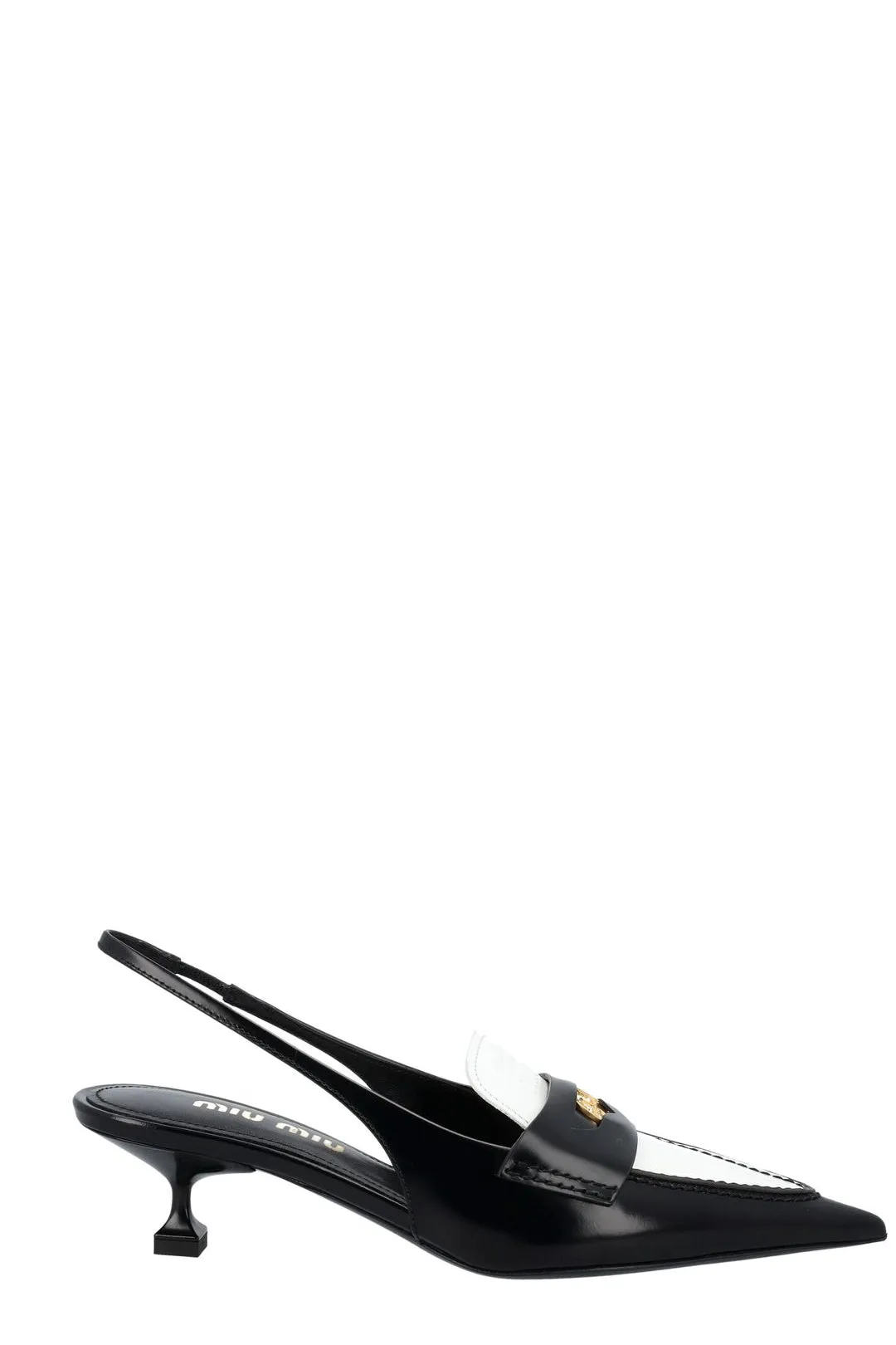 Miu Miu Logo Plaque Slingback Pumps