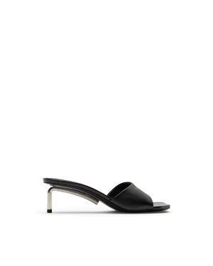 Open Toe Allen Leather Kitten Heel Mules