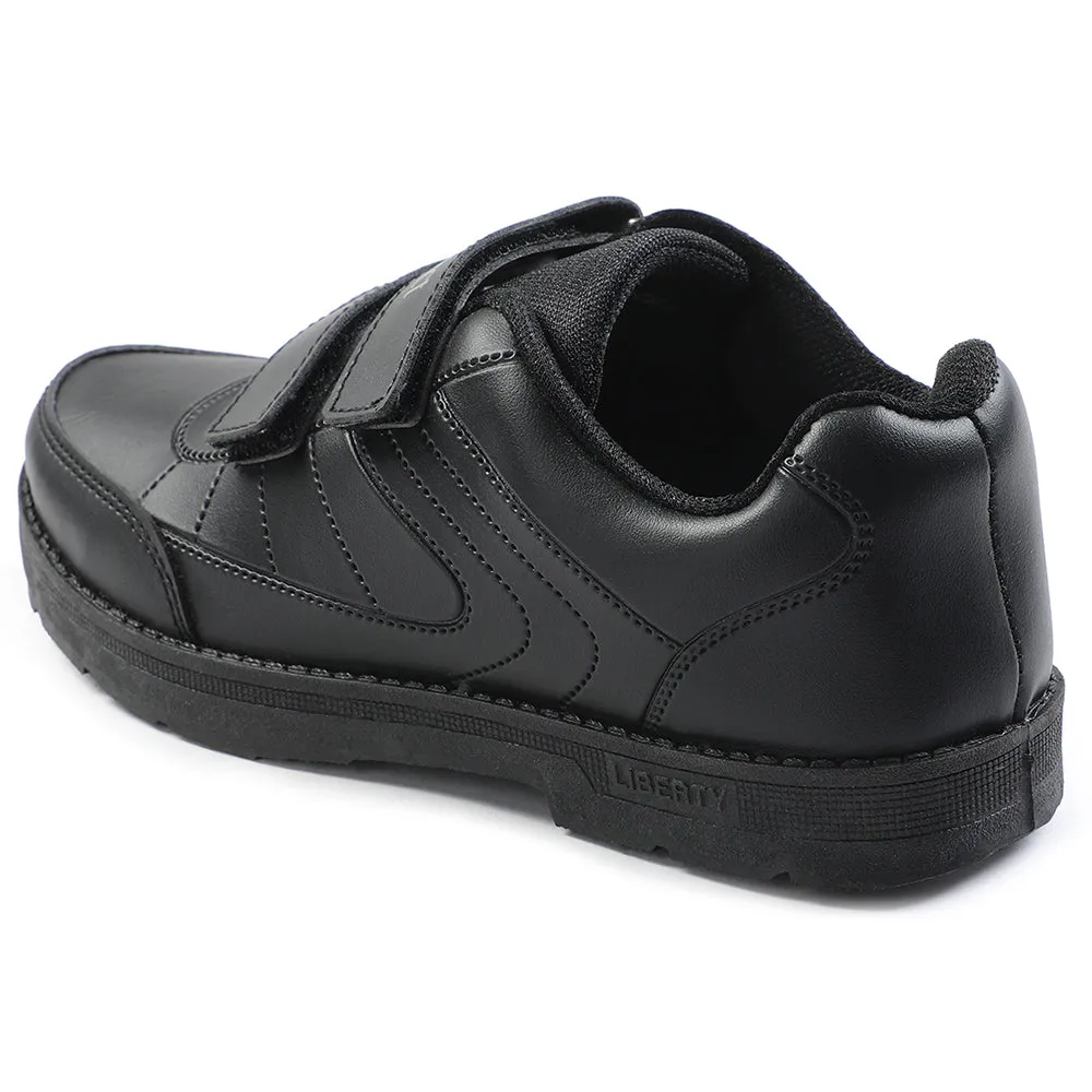 Prefect Black Non Lacing Uniform School Shoes For Kids SCHOOLFUN By Liberty