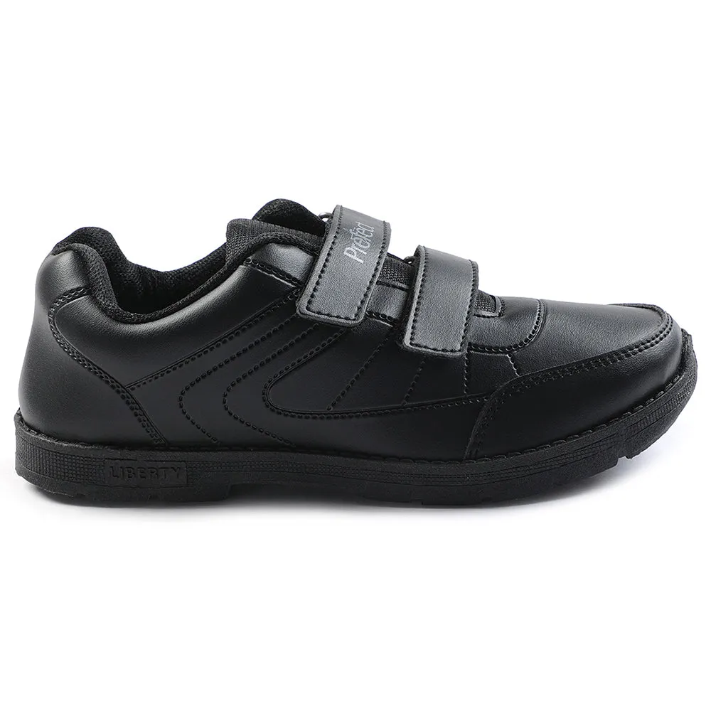 Prefect Black Non Lacing Uniform School Shoes For Kids SCHOOLFUN By Liberty