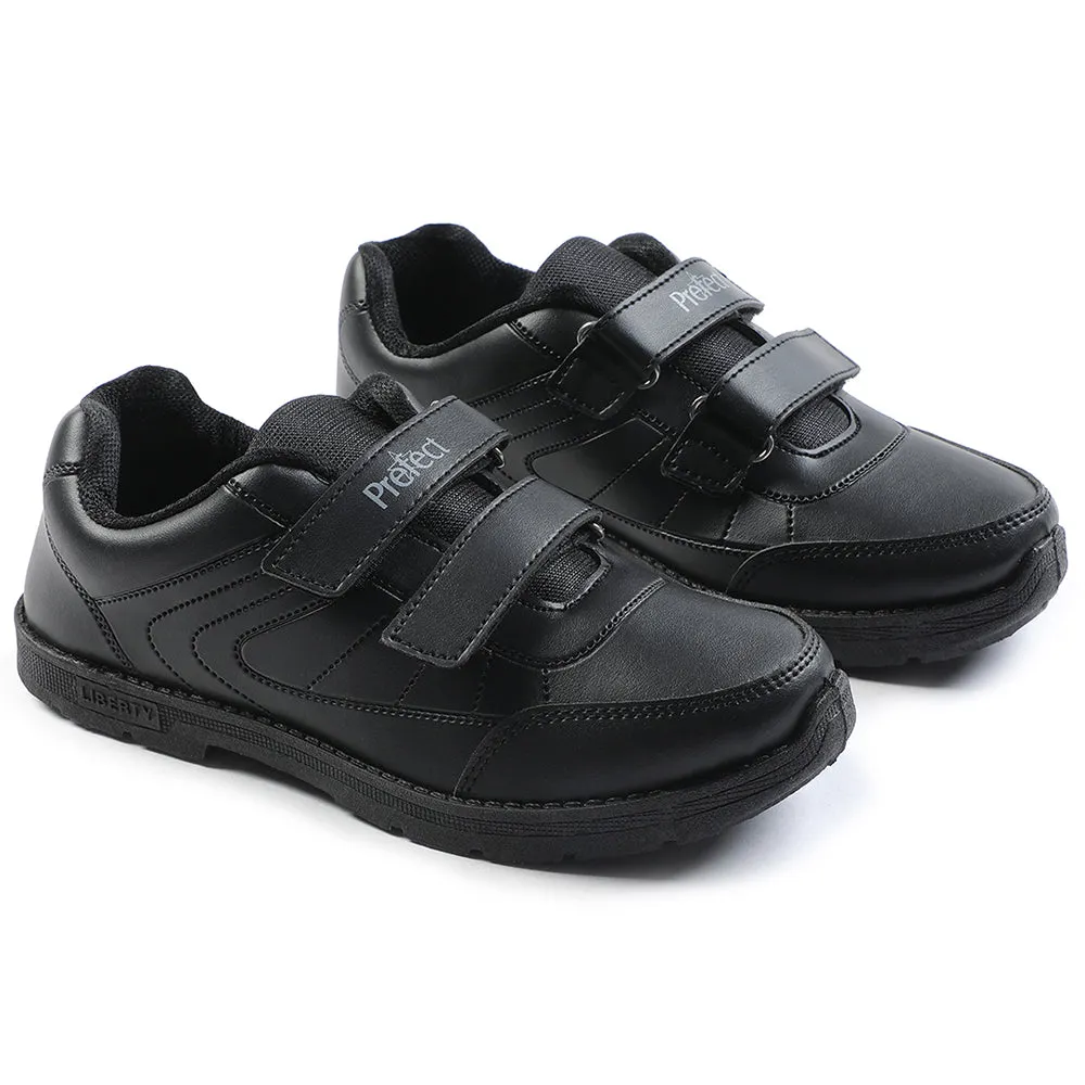 Prefect Black Non Lacing Uniform School Shoes For Kids SCHOOLFUN By Liberty