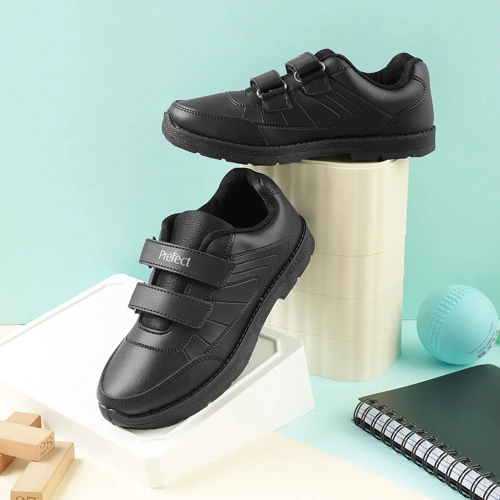 Prefect Black Non Lacing Uniform School Shoes For Kids SCHOOLFUN By Liberty