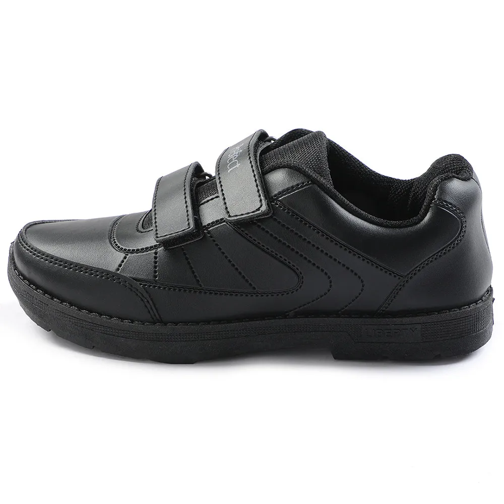 Prefect Black Non Lacing Uniform School Shoes For Kids SCHOOLFUN By Liberty