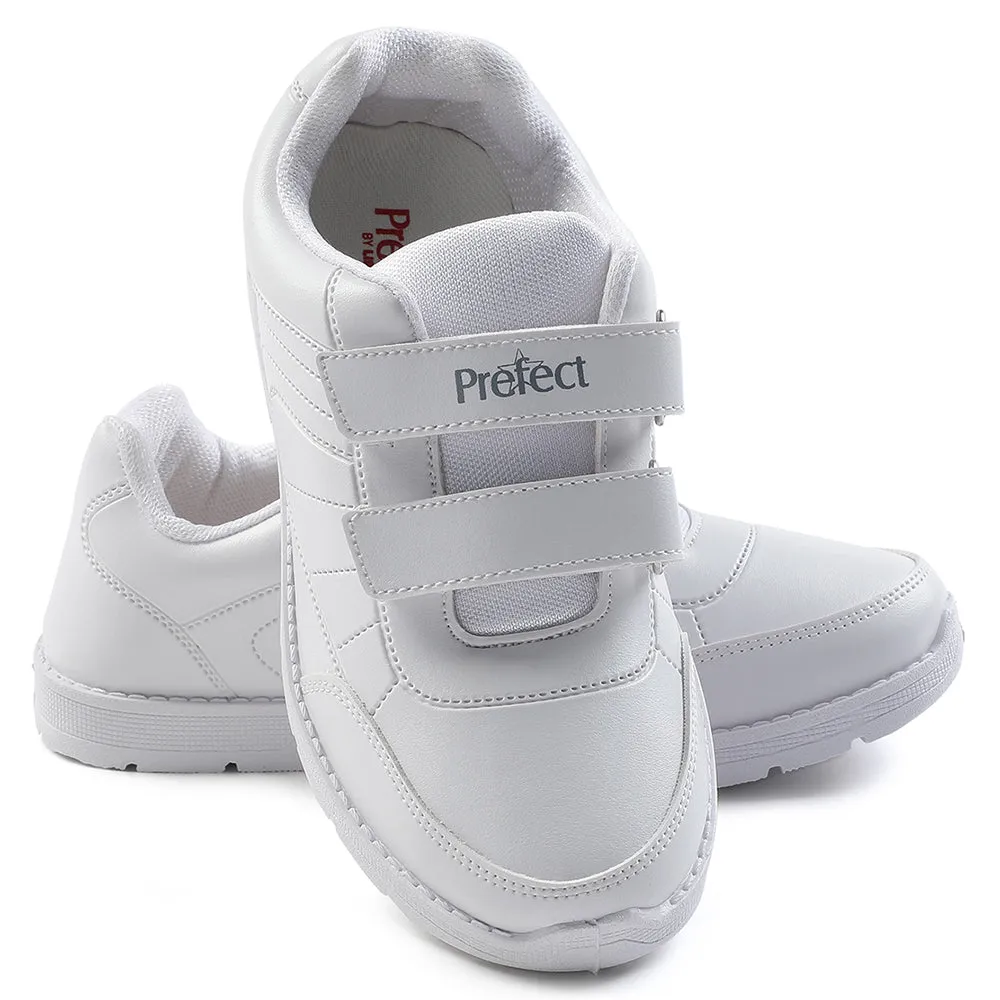 Prefect White Non Lacing Uniform School Shoes For Kids SCHOOLFUN By Liberty