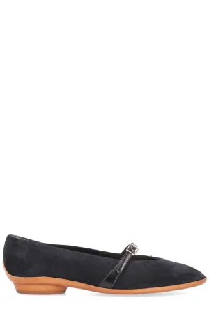 Salvatore Ferragamo Audrey Buckle Strap Flat Shoes