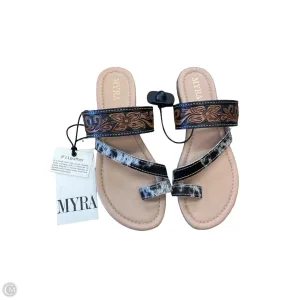Sandals Flats By Myra In Black & Brown, Size: 7