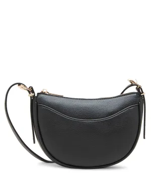Sculpted buckle half moon crossbody