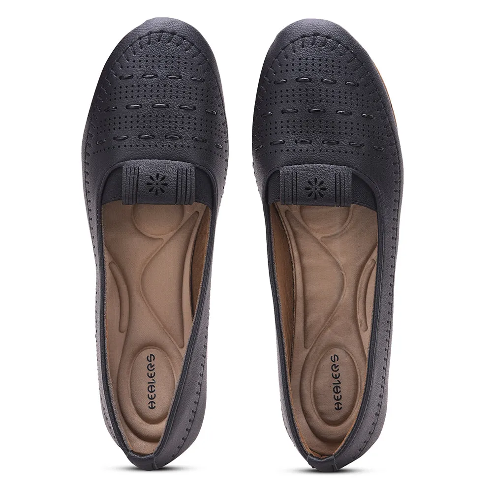 Senorita Black Casual Ballerina Shoes For Women PRESSY-1 By Liberty