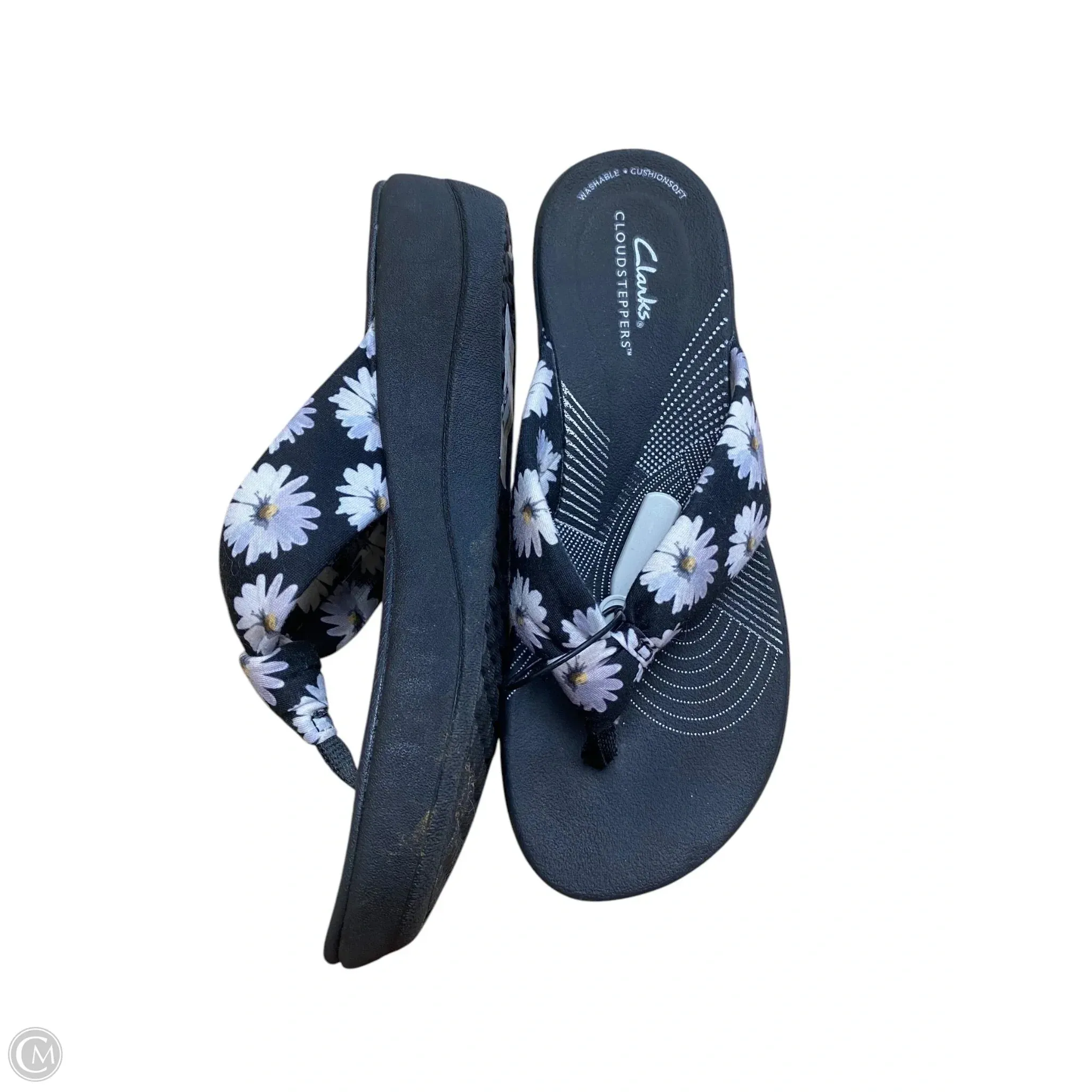 Shoes Heels Wedge By Clarks In Black, Size: 8