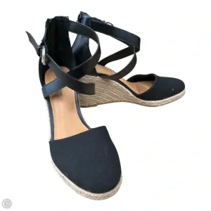 Shoes Heels Wedge By Time And Tru In Black, Size: 9.5