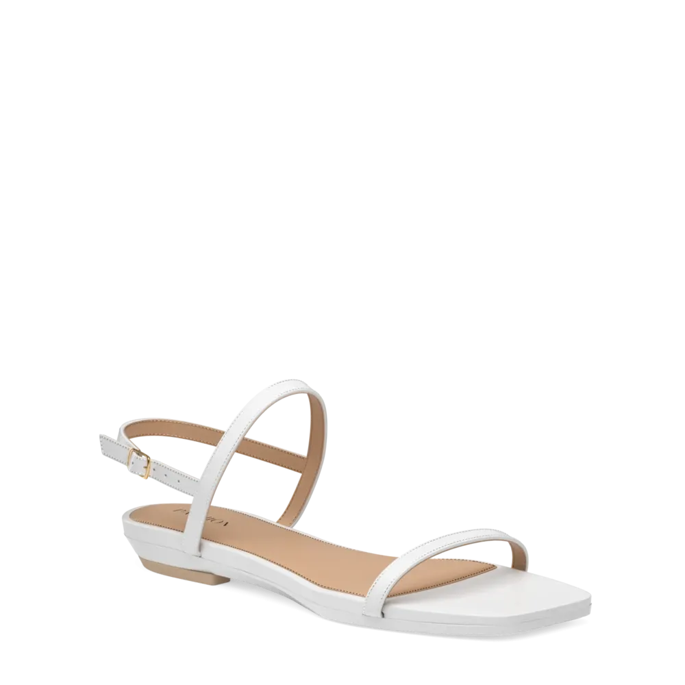 The Miranda - White Leather 3 Block