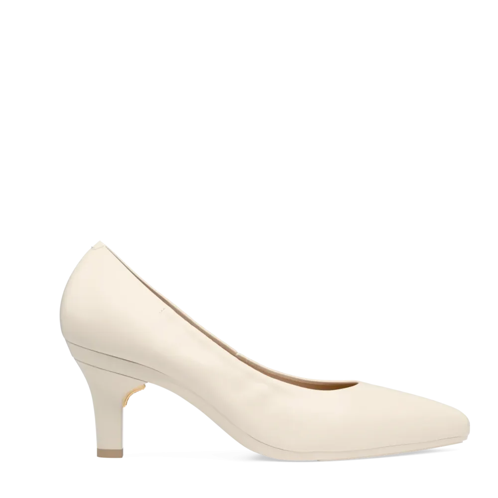 The Pump - Ivory Leather 3 Stiletto